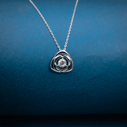 Silver Rose Knot Pendant Necklace
