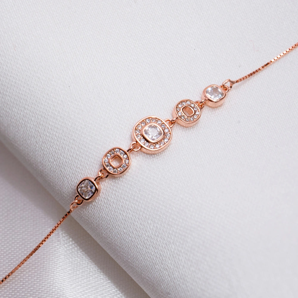Sterling Floral CZ Bracelet