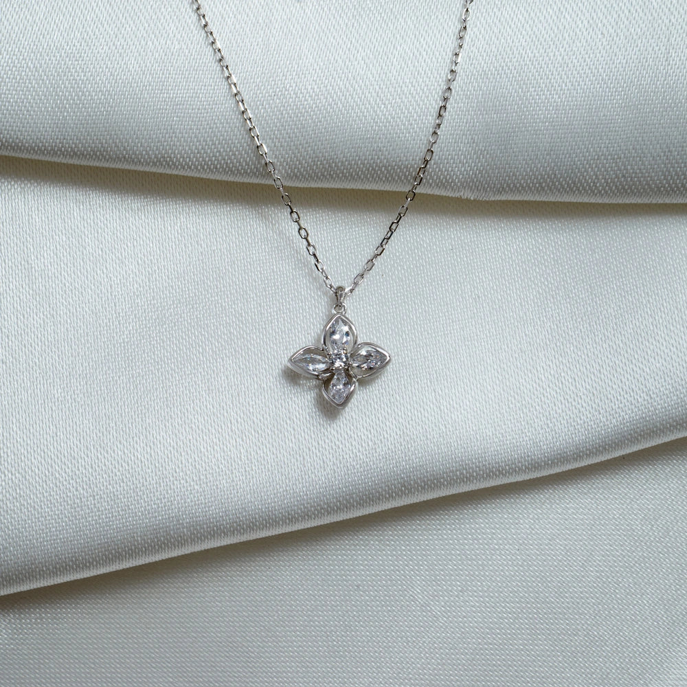 Crystal Floral Pendant Necklace