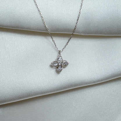 Crystal Floral Pendant Necklace