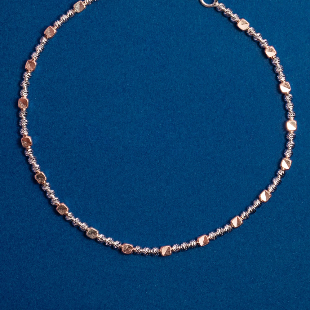 Rose Gold Beaded Chain Bracelet