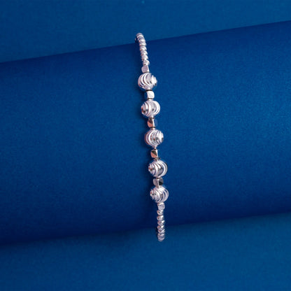 Silver Textured Bead Bracelet