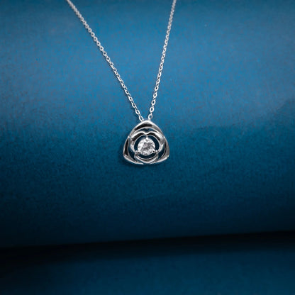 Silver Rose Knot Pendant Necklace