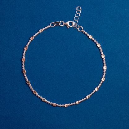 Rose Gold Beaded Chain Bracelet