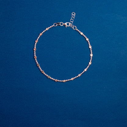 Rose Gold Beaded Chain Bracelet
