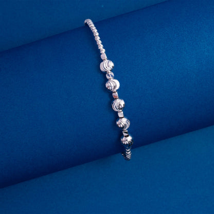 Silver Textured Bead Bracelet
