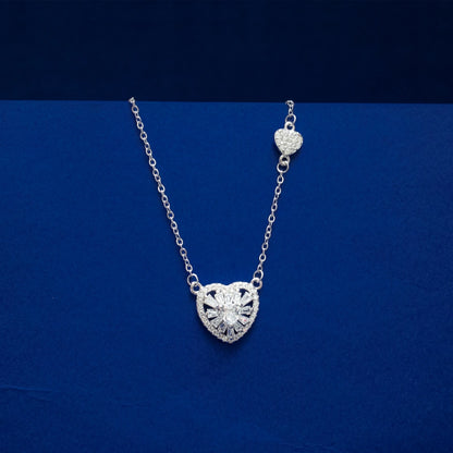 Heart Halo Pendant & Stud Earring Set