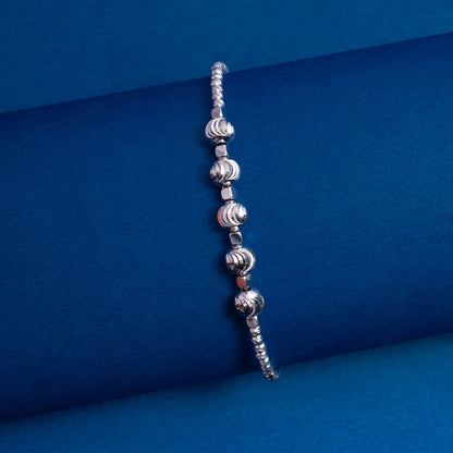 Silver Textured Bead Bracelet