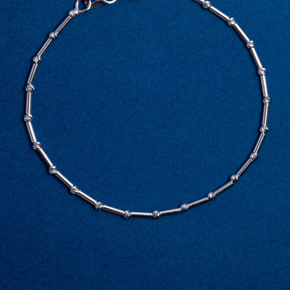 Silver Tube Bead Bracelet