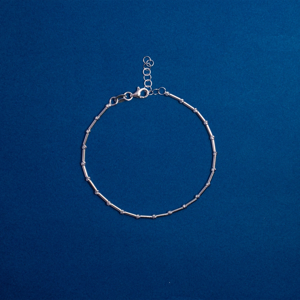 Silver Tube Bead Bracelet