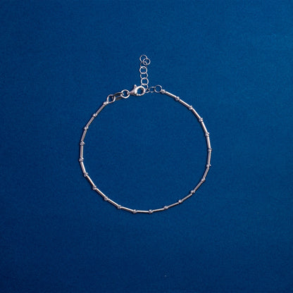 Silver Tube Bead Bracelet