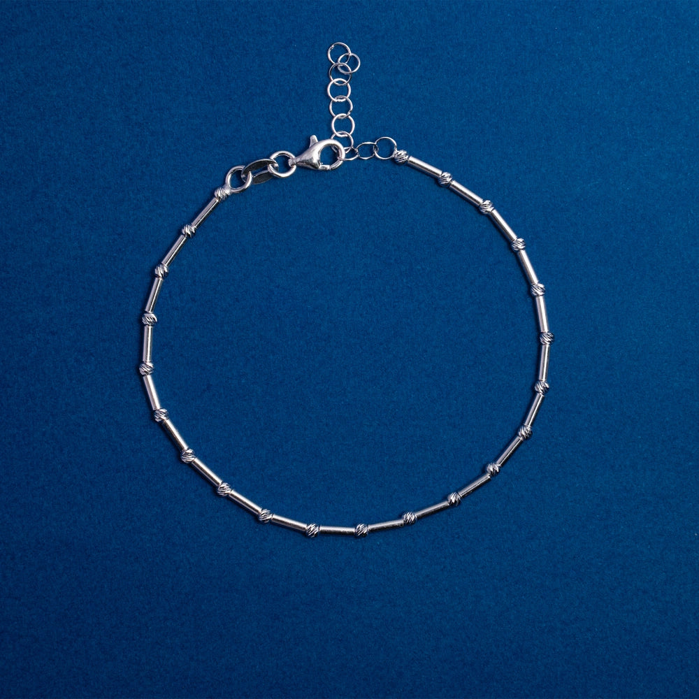 Silver Tube Bead Bracelet