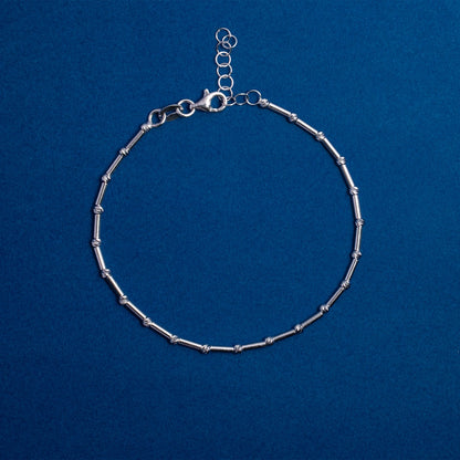 Silver Tube Bead Bracelet