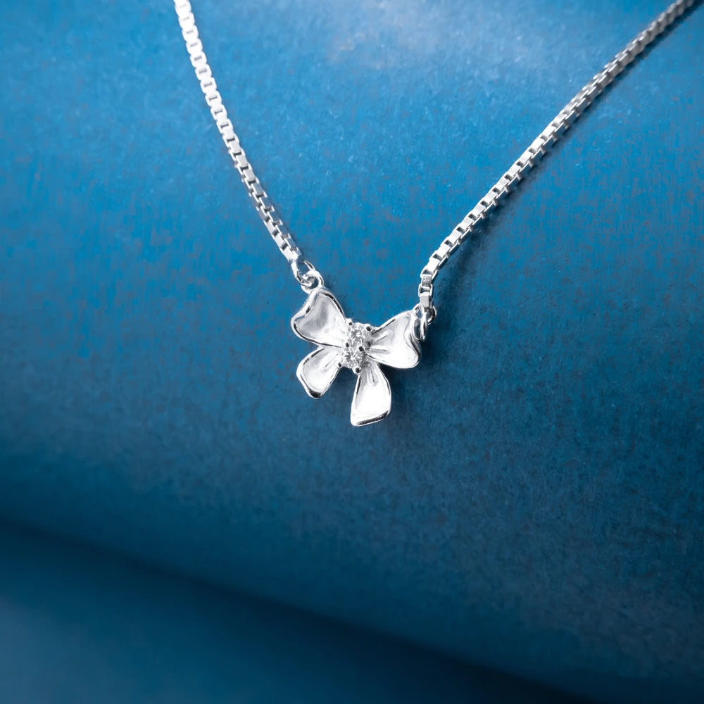 Silver Butterfly Crystal Necklace