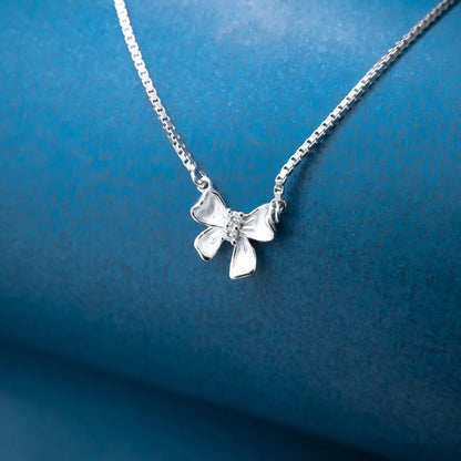 Silver Butterfly Crystal Necklace