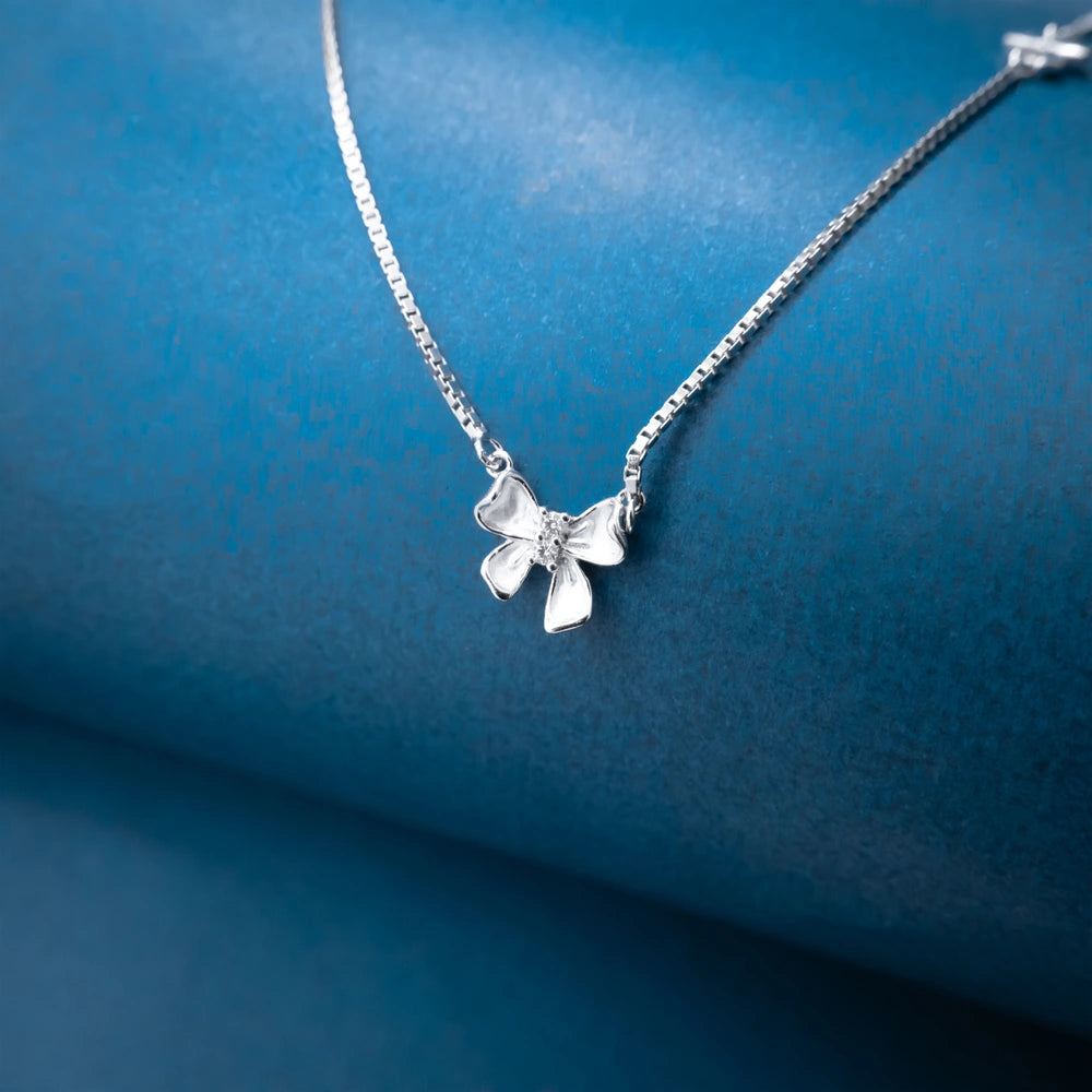 Silver Butterfly Crystal Necklace