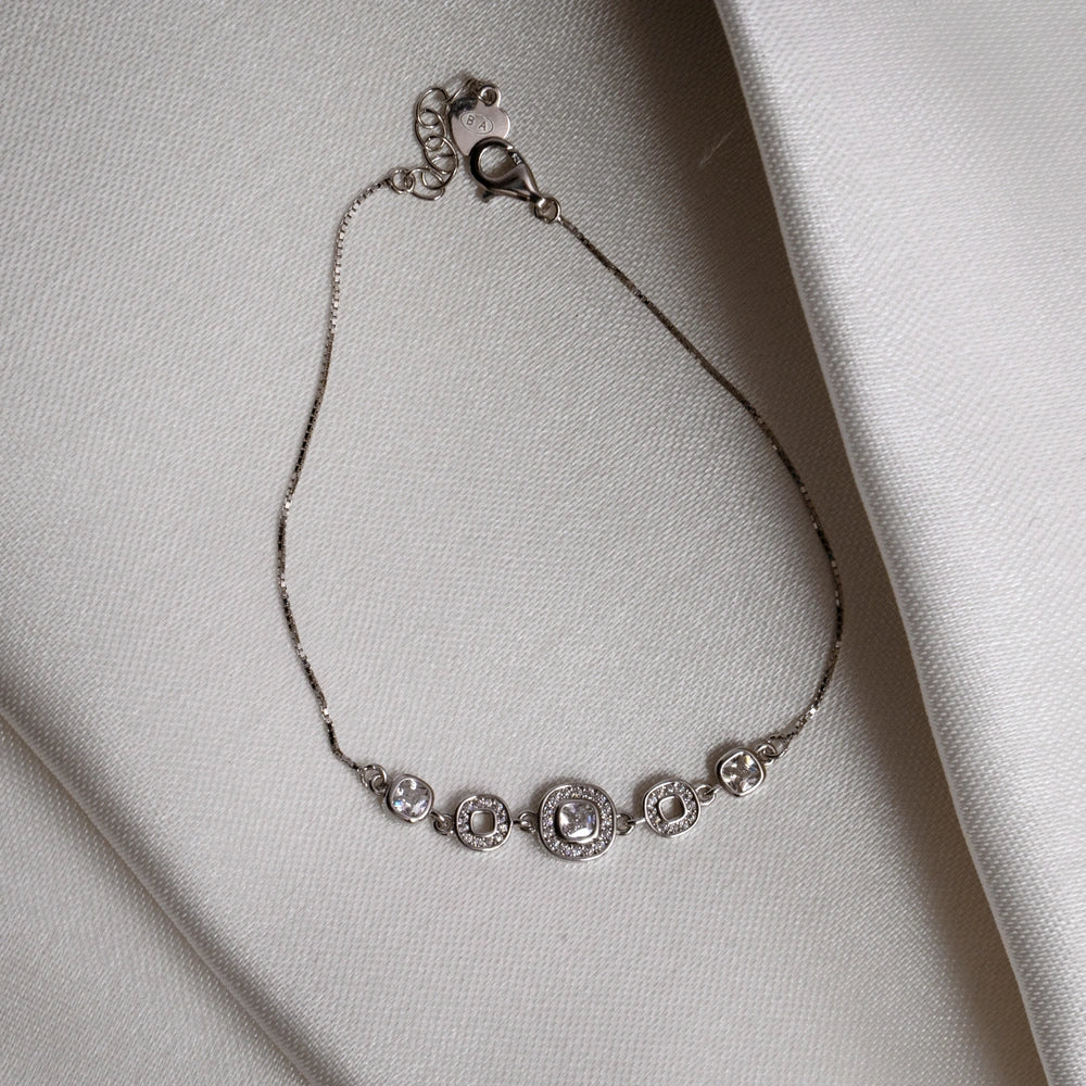 Sterling Floral CZ Bracelet