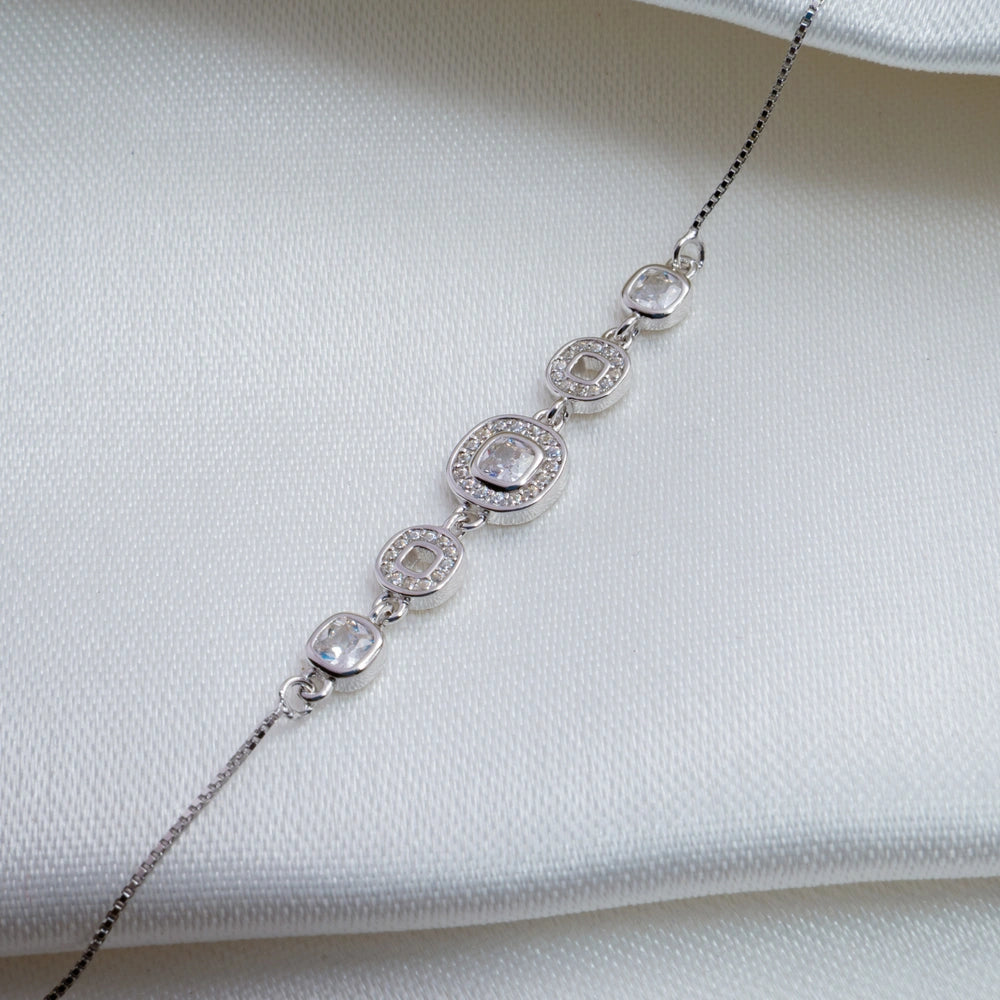 Sterling Floral CZ Bracelet