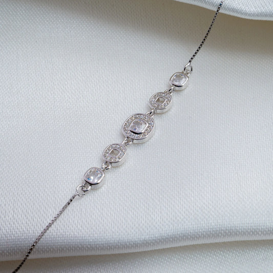 Sterling Floral CZ Bracelet