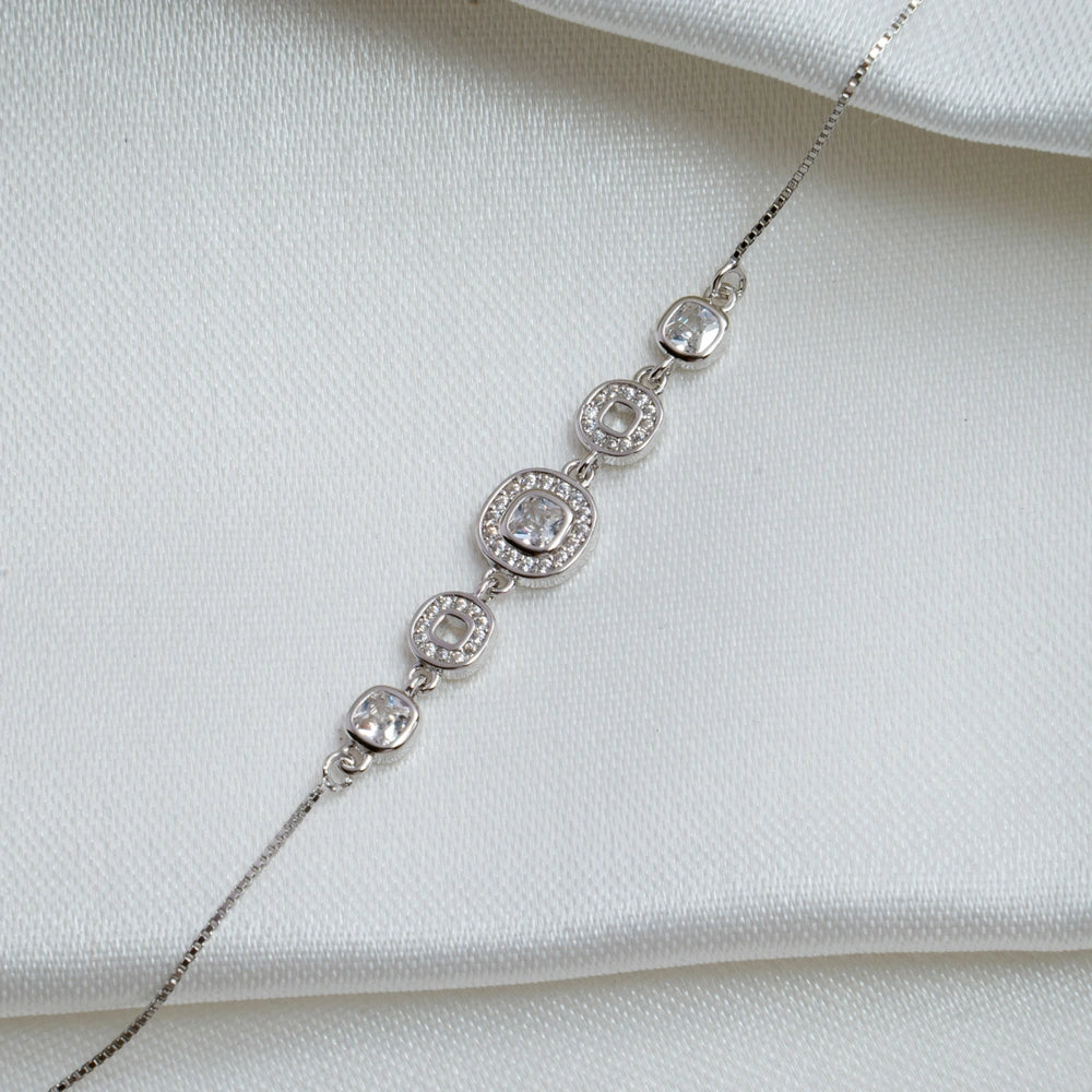 Sterling Floral CZ Bracelet