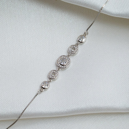 Sterling Floral CZ Bracelet