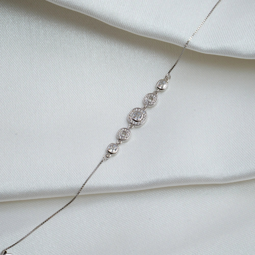 Sterling Floral CZ Bracelet