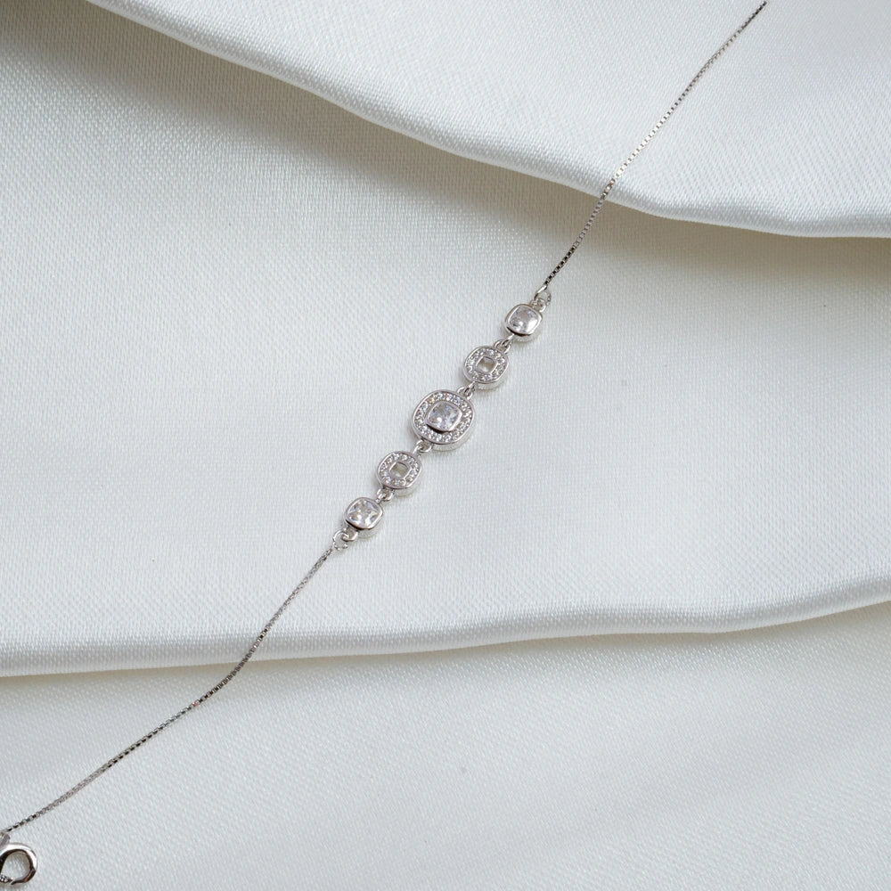 Sterling Floral CZ Bracelet