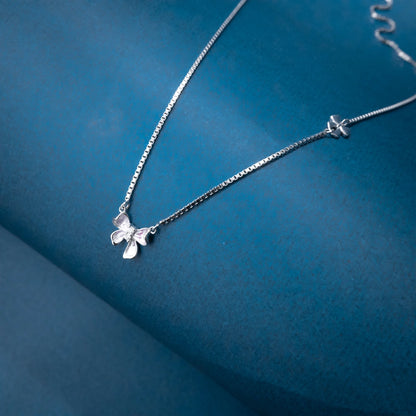 Silver Triple Butterfly Necklace