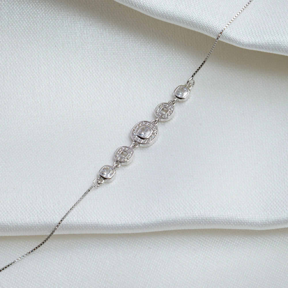 Sterling Floral CZ Bracelet