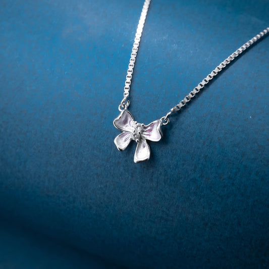 Silver Triple Butterfly Necklace