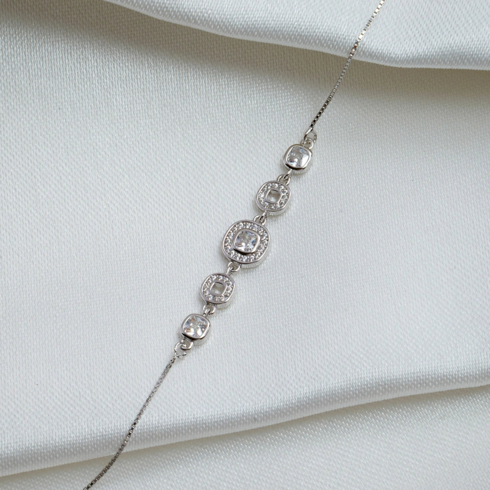 Sterling Floral CZ Bracelet