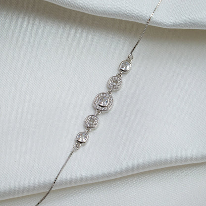 Sterling Floral CZ Bracelet