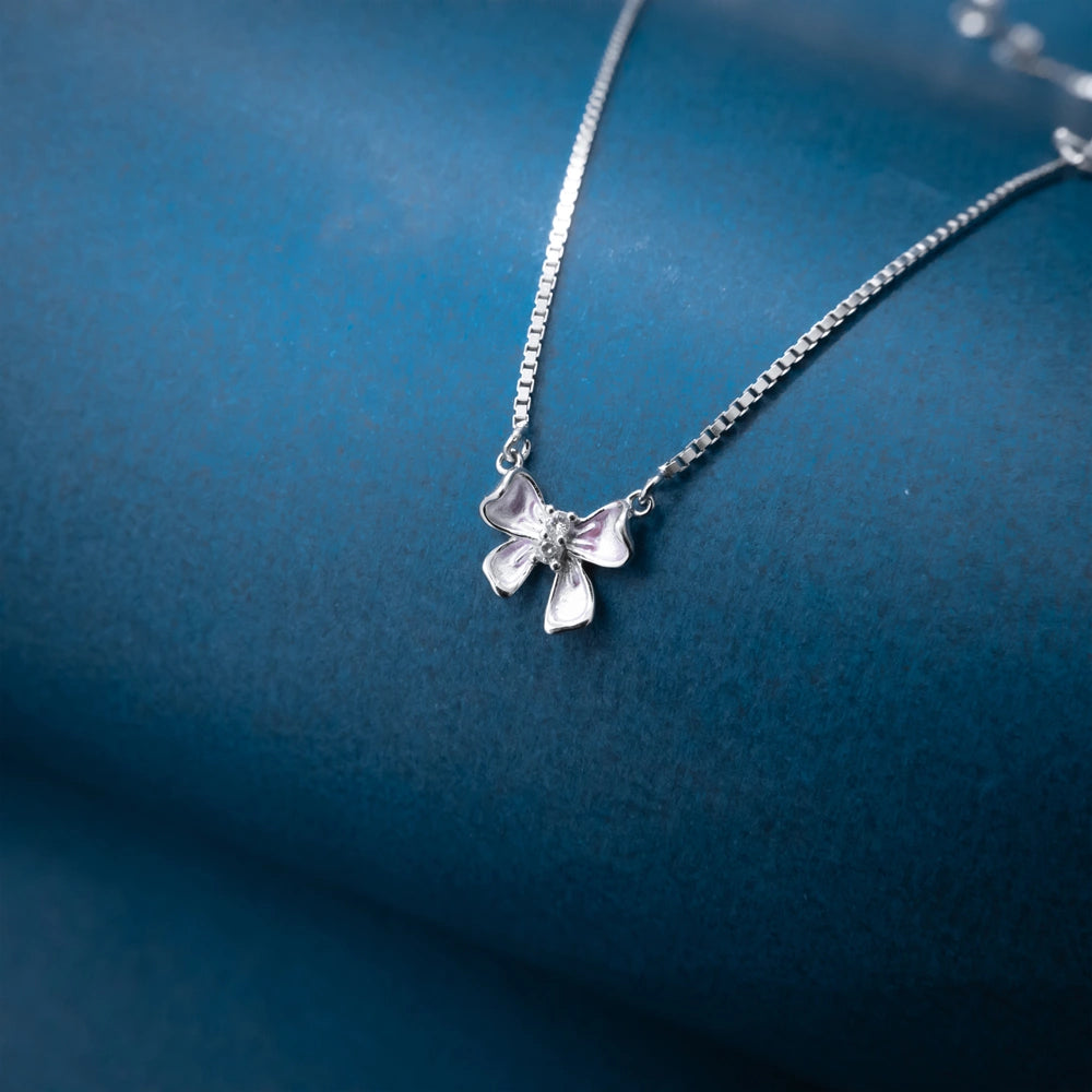 Silver Triple Butterfly Necklace