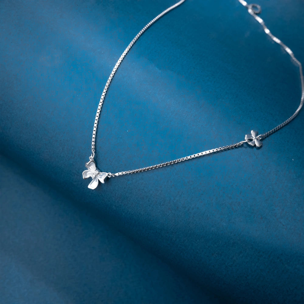 Silver Butterfly Crystal Necklace