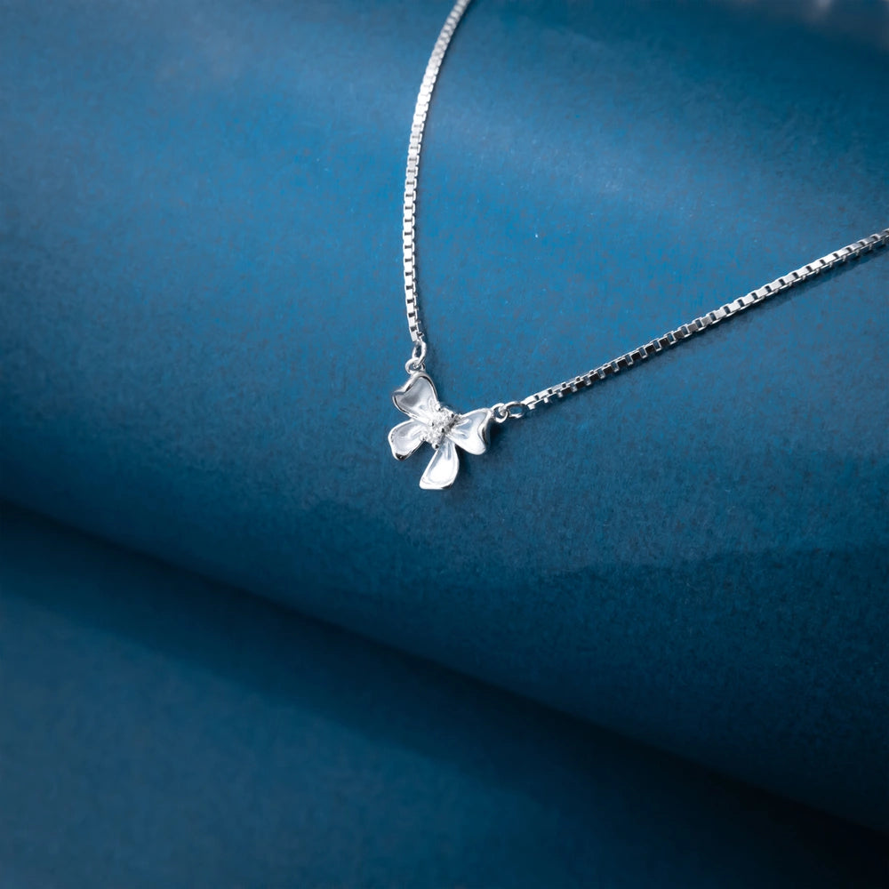 Silver Triple Butterfly Necklace