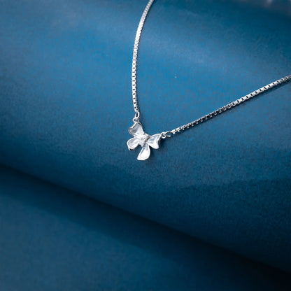 Silver Triple Butterfly Necklace