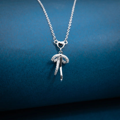 Silver Bow Charm Necklace