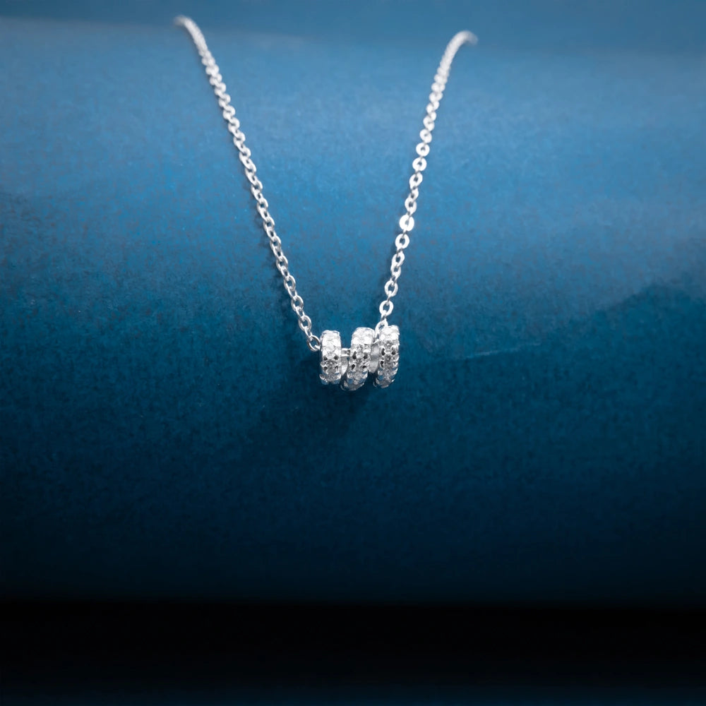 Silver Butterfly Crystal Pendant Necklace