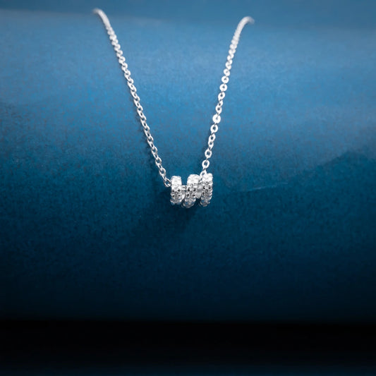 Silver Butterfly Crystal Pendant Necklace