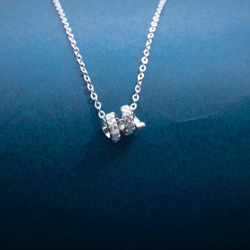 Silver Butterfly Crystal Pendant Necklace