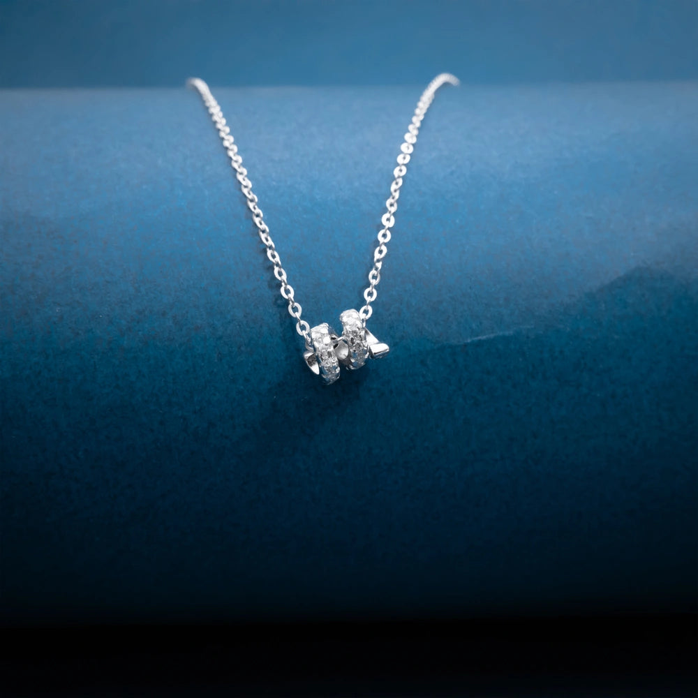 Silver Butterfly Crystal Pendant Necklace