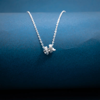 Silver Butterfly Crystal Pendant Necklace