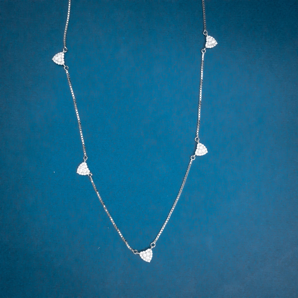 Silver Heart Crystal Necklace