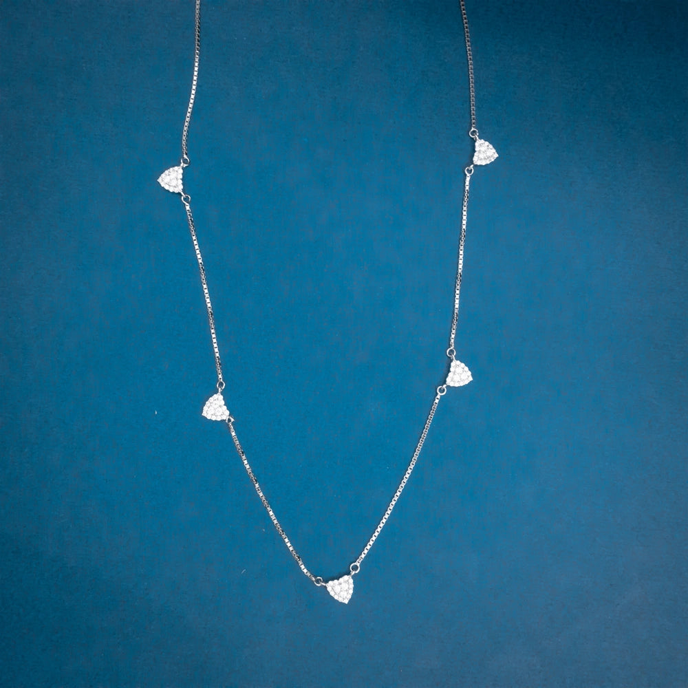 Silver Heart Crystal Necklace