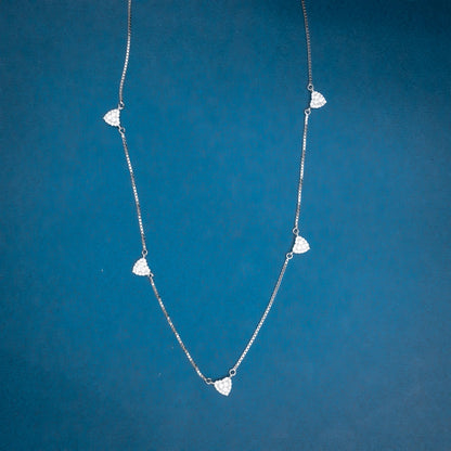 Silver Heart Crystal Necklace