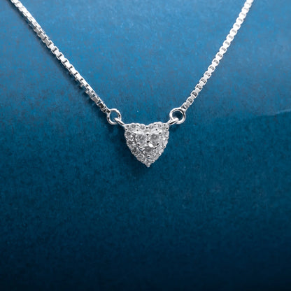 Silver Heart Crystal Necklace