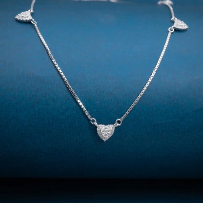 Silver Heart Crystal Necklace