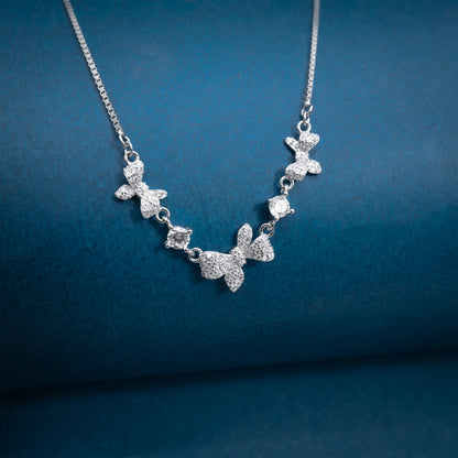 Silver Butterfly Statement Necklace