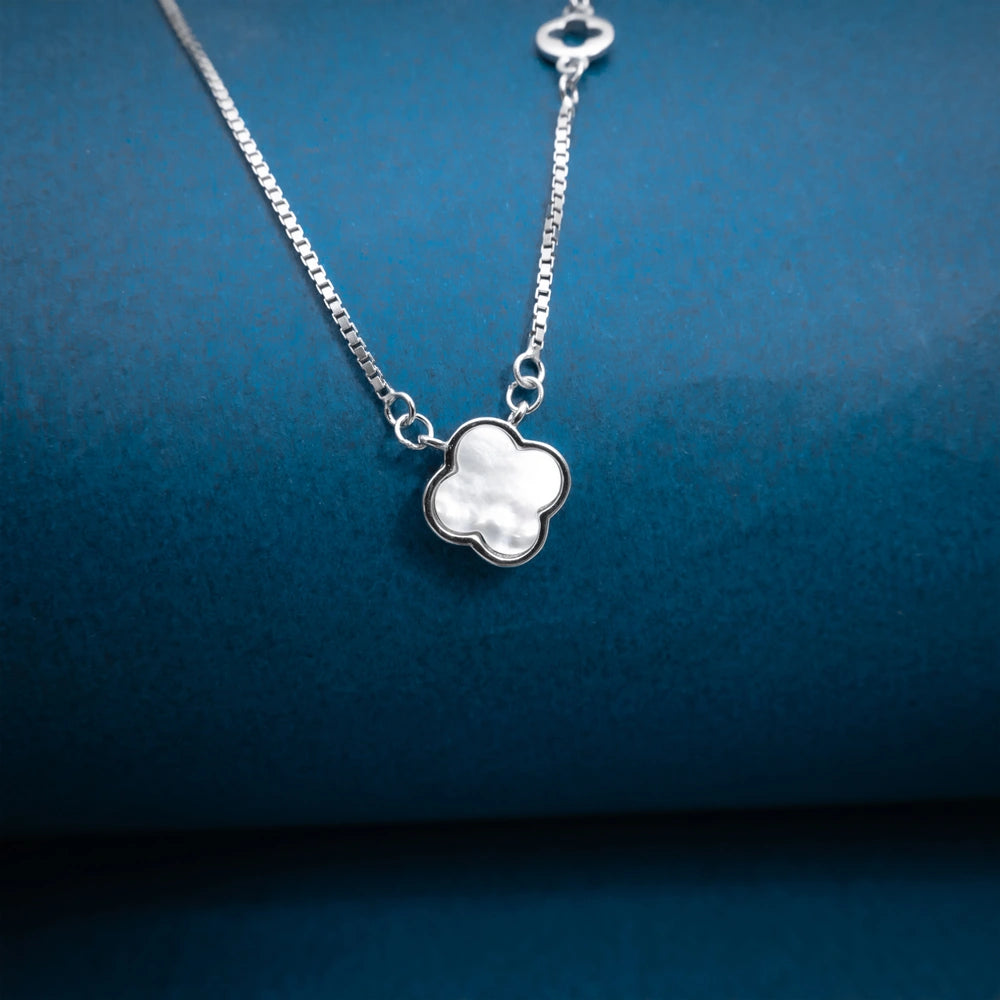 Silver Heart Crystal Lariat Necklace