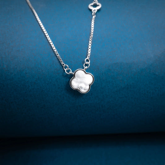 Silver Heart Crystal Lariat Necklace